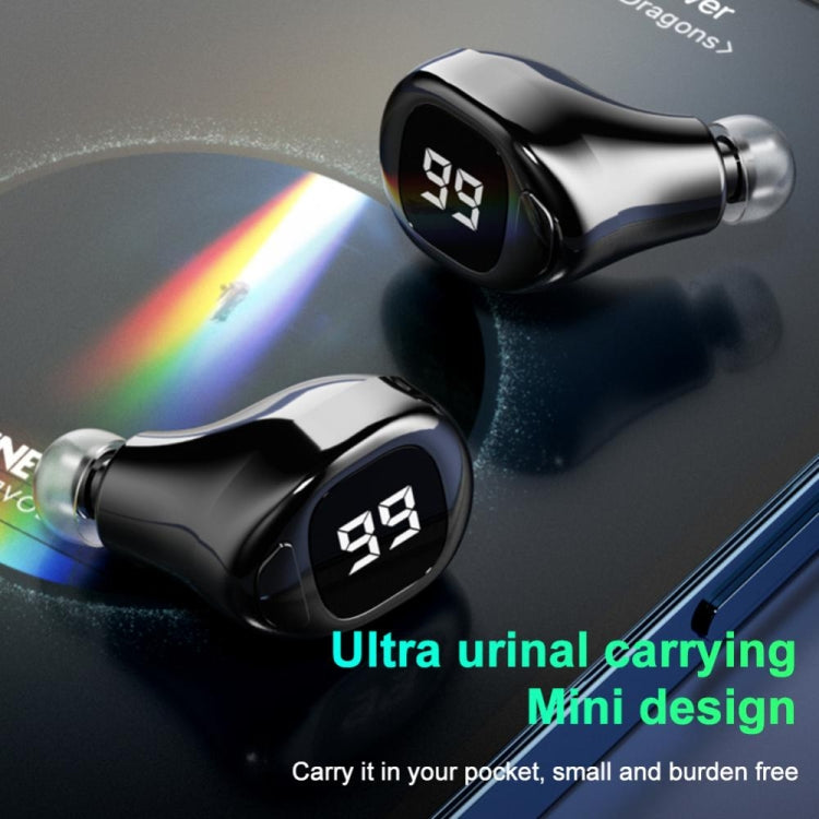 Casque Bluetooth F6, mini-écouteur invisible à affichage numérique, F6 noir, F6 blanc